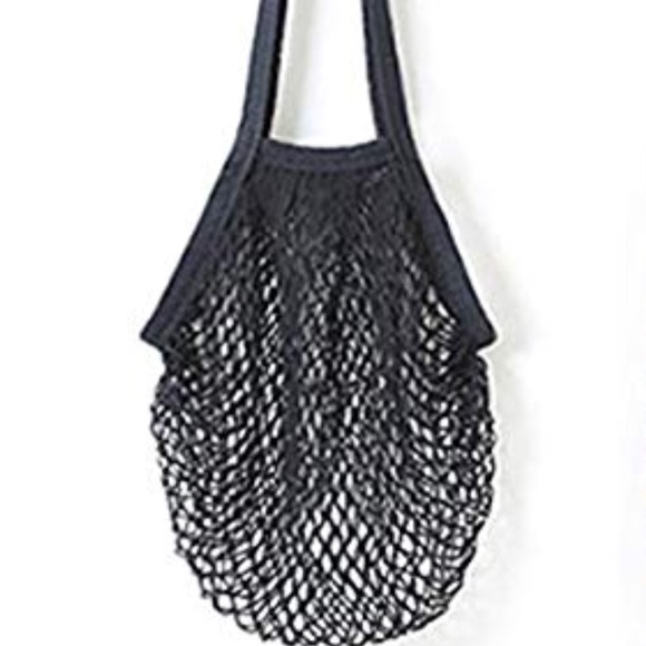Handbags - NWT-Black Cotton net French market tote!